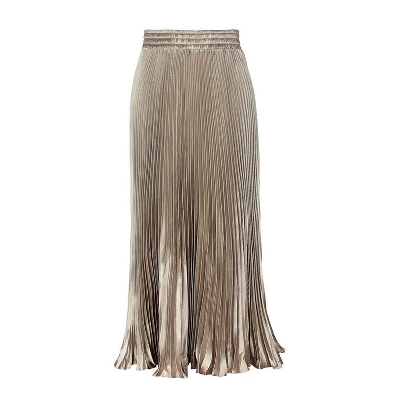 Pre Order:  Glossy Pleated Accordion Skirt