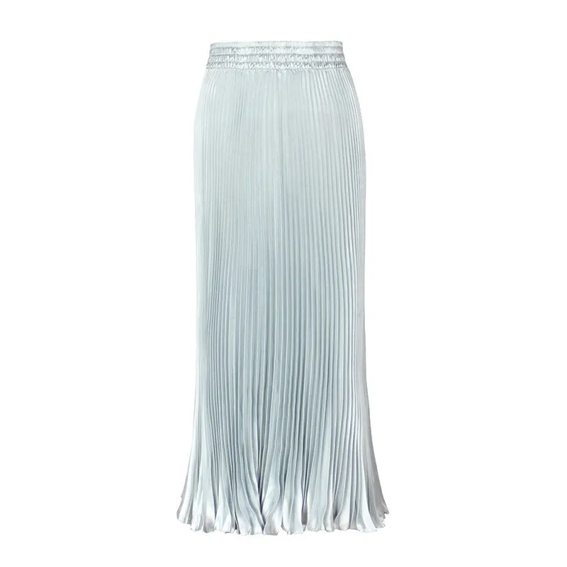 Pre Order:  Glossy Pleated Accordion Skirt