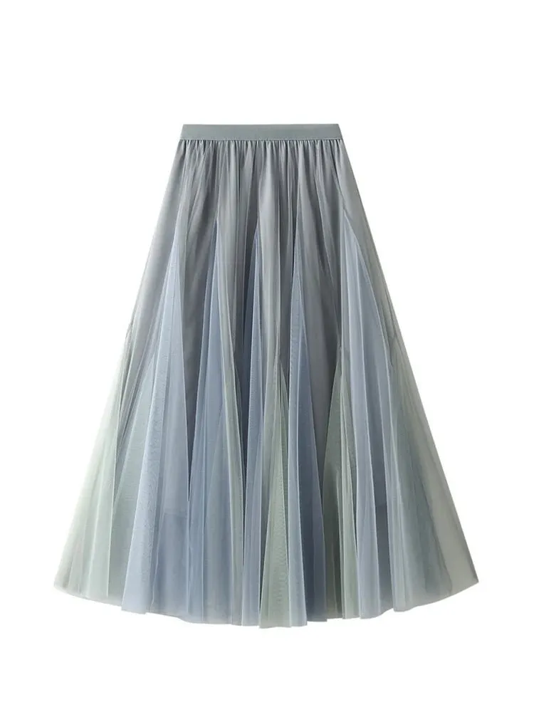 Pre Order:  Gradient Midi Tulle Skirt