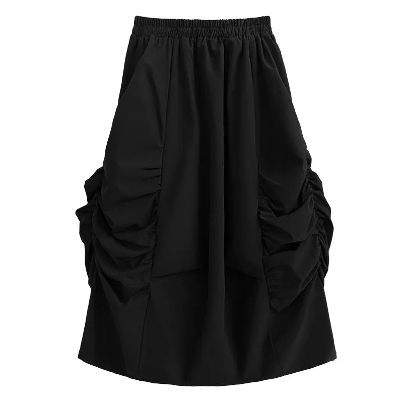 Pre Order:  High Elastic Pleated Loose Bud Skirt