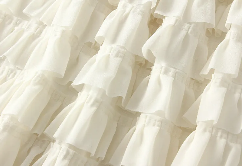 Pre Order:  Multilayer Ruffled Midi Cake Skirt