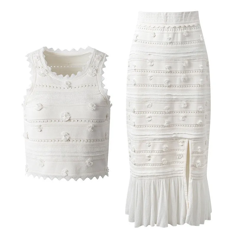 Pre Order:  Ruffled Edge Tank Top   Skirt Set