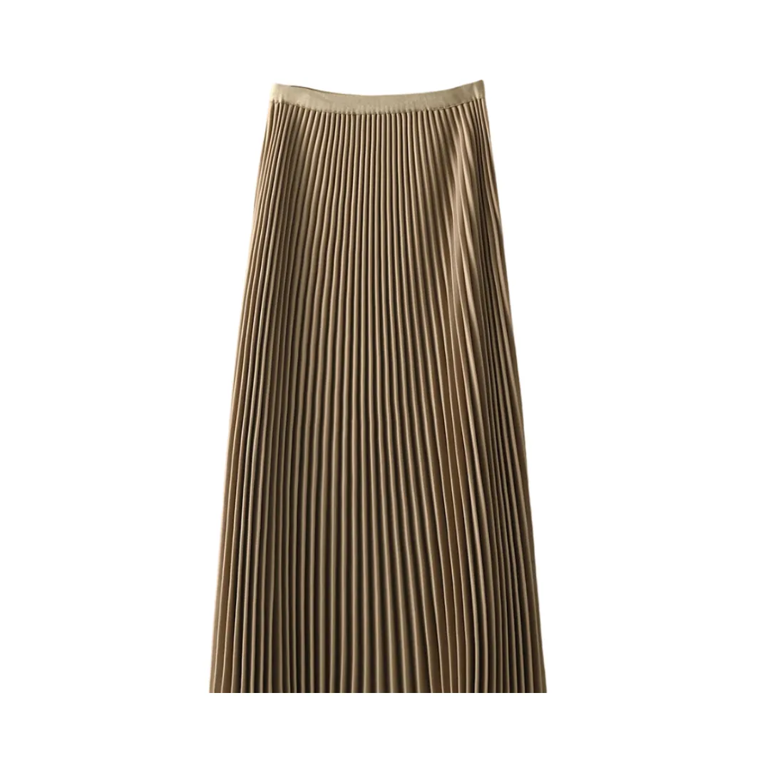 Pre Order:  Solid Mid-length Pleated Skirt