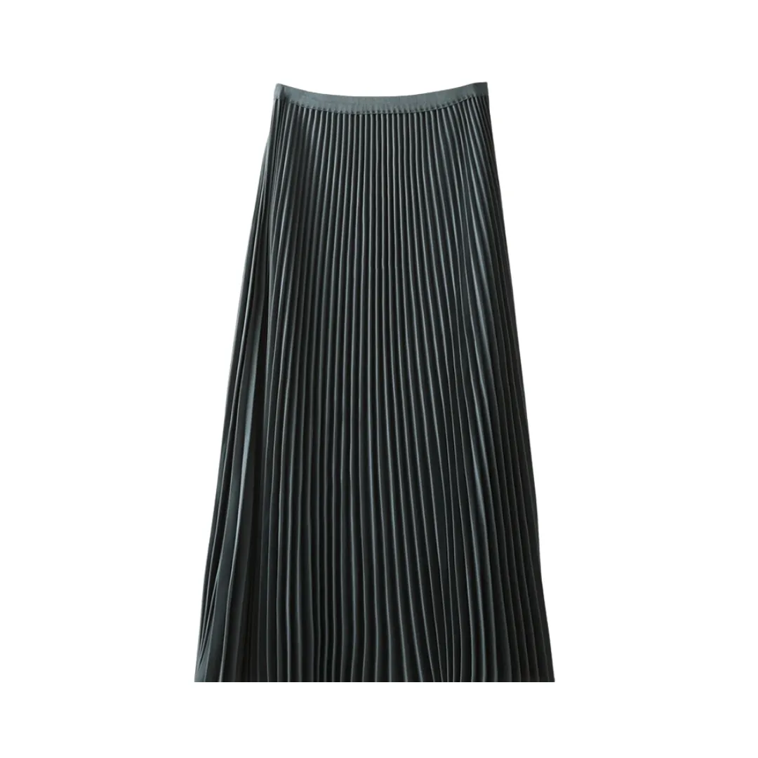 Pre Order:  Solid Mid-length Pleated Skirt