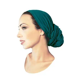 Pre-tied Headwear Versatile Ties Bandana Emerald Green Tichel Head-scarf - 145