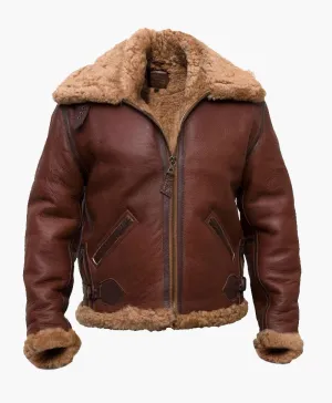 Premium Pilot Bomber Leather Jacket with Luxurious Fur Collar