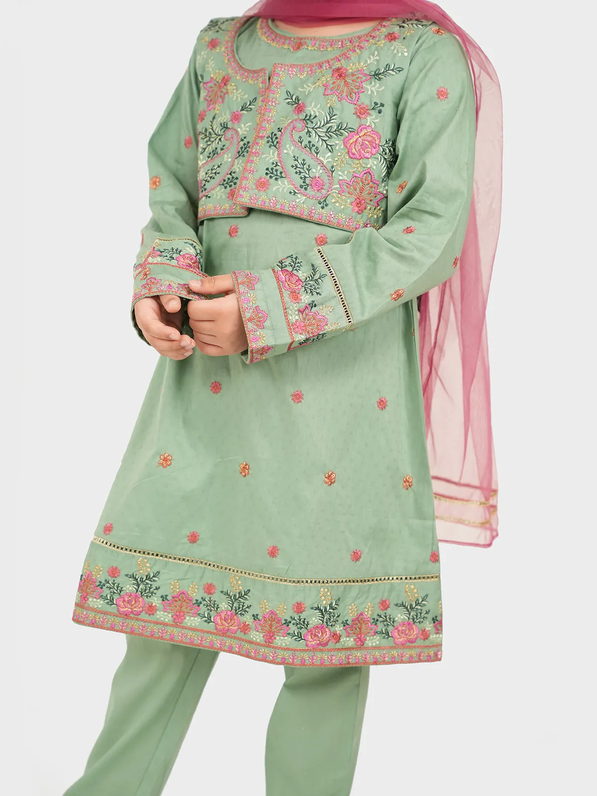 "AHIT" Formal Lawn Three Piece Suit