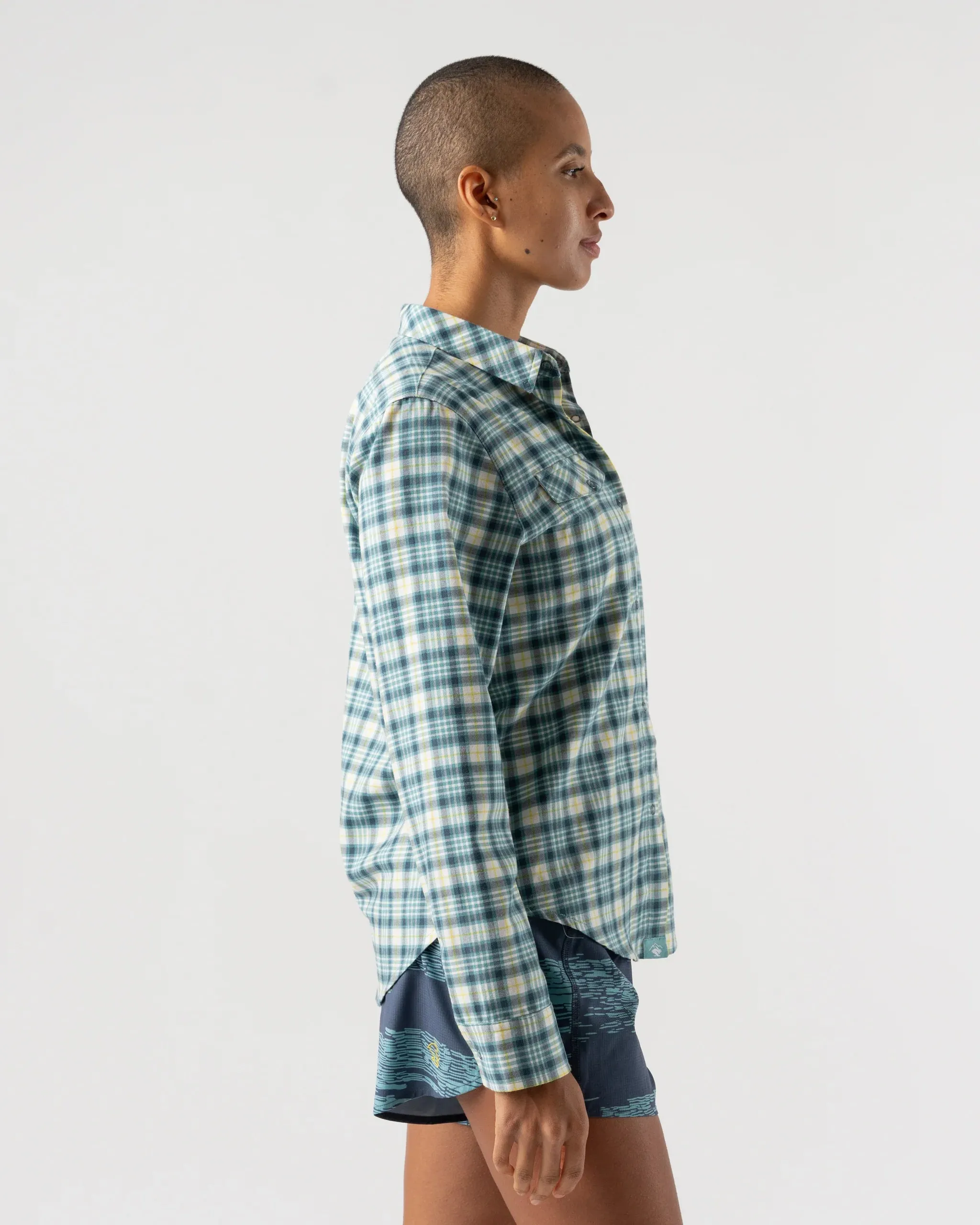 rabbit | High Country LS Flannel | Women's | Dusty Turquoise