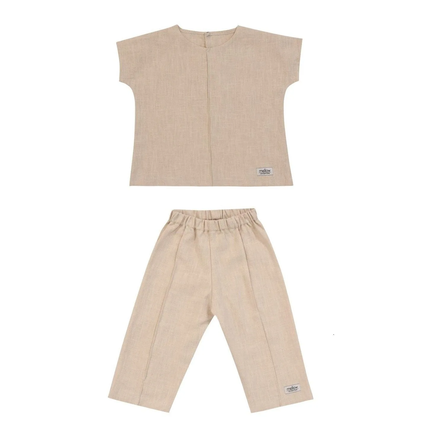 Ramie Baby/Kid Clothing Set - Beige