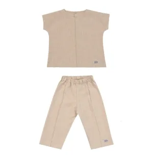 Ramie Baby/Kid Clothing Set - Beige