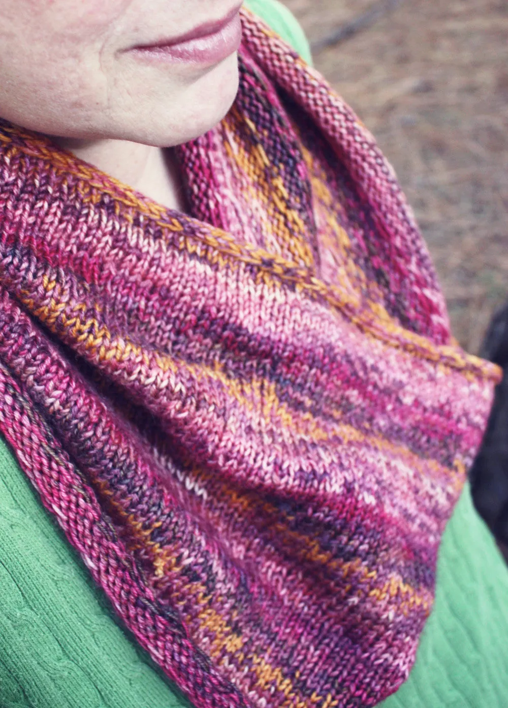 Raye Colourwork Cowl / Infinity Scarf Knitting Pattern for Mini Skeins