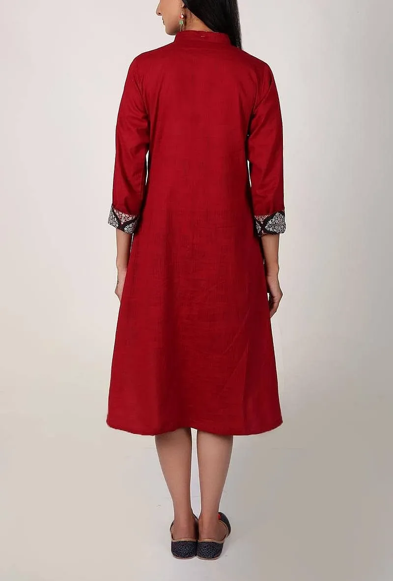 Red Ajrakh Shirt Jacket