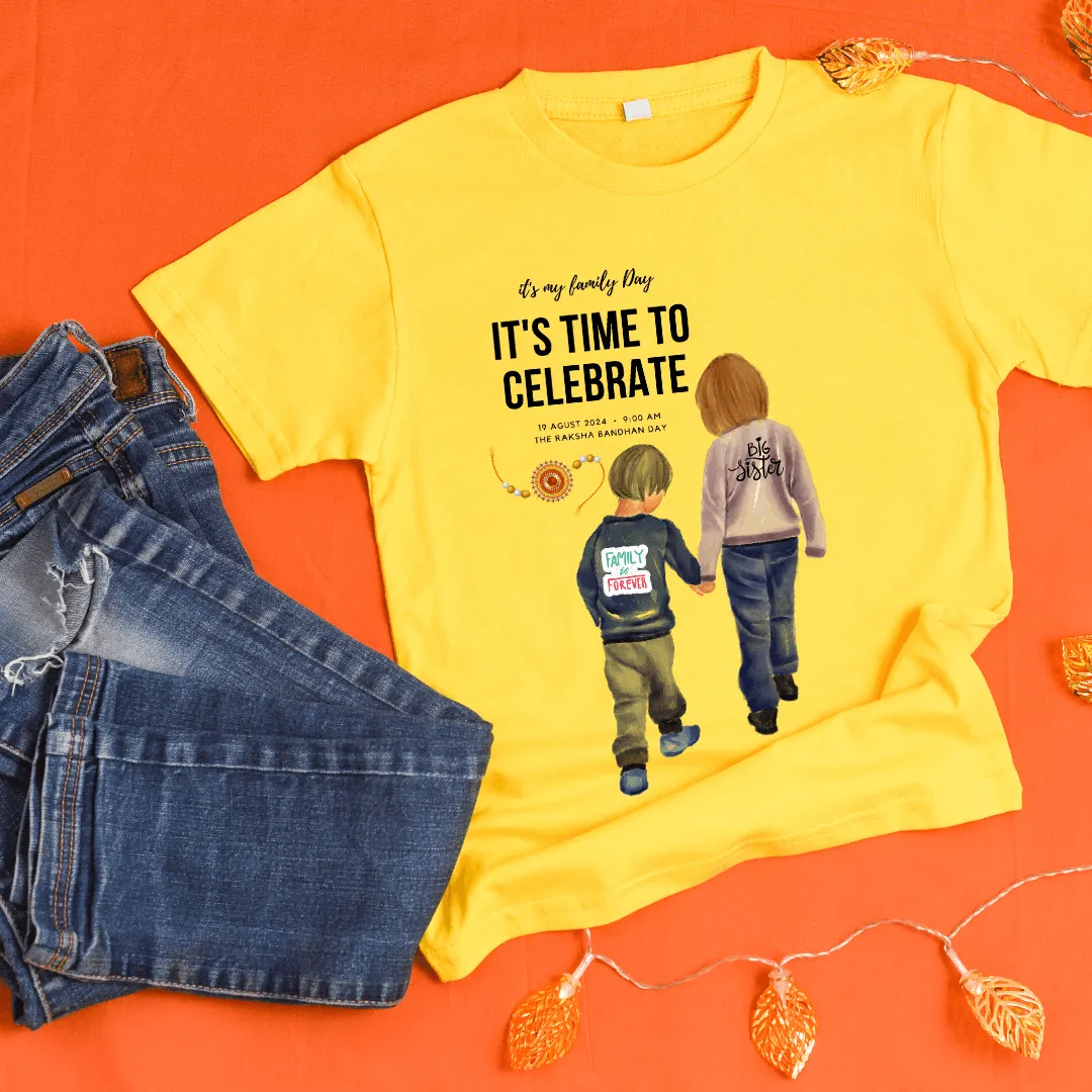 Regular Fit Rakhi Celebration Printed T-Shirt for Women and Girls