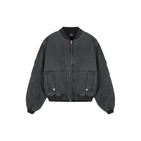 REPRESENT Inset Sleeve Bomber Stained Black