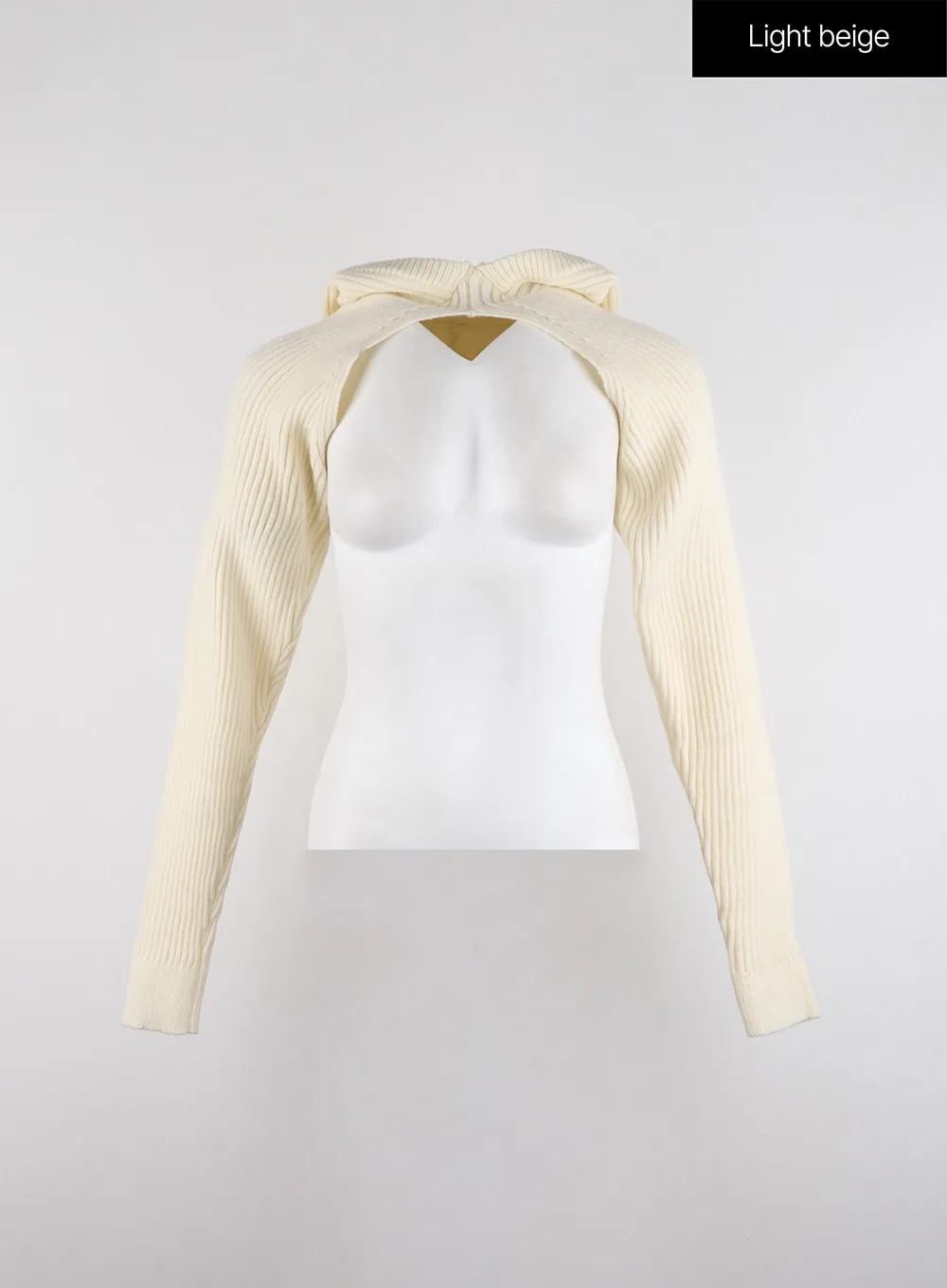 Ribbed Hooded Knit Bolero ID315