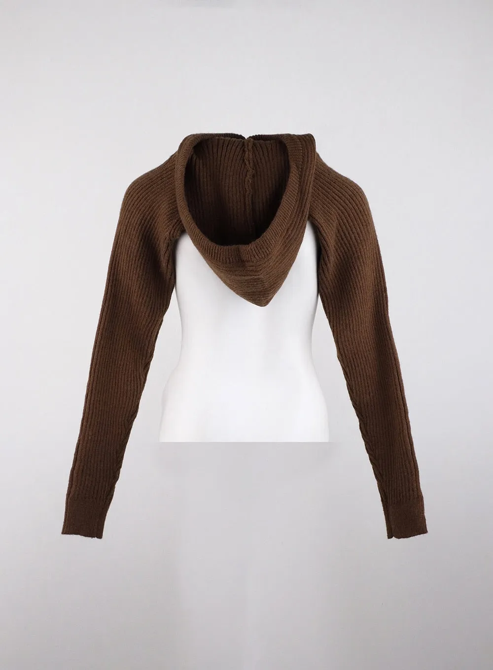 Ribbed Hooded Knit Bolero ID315