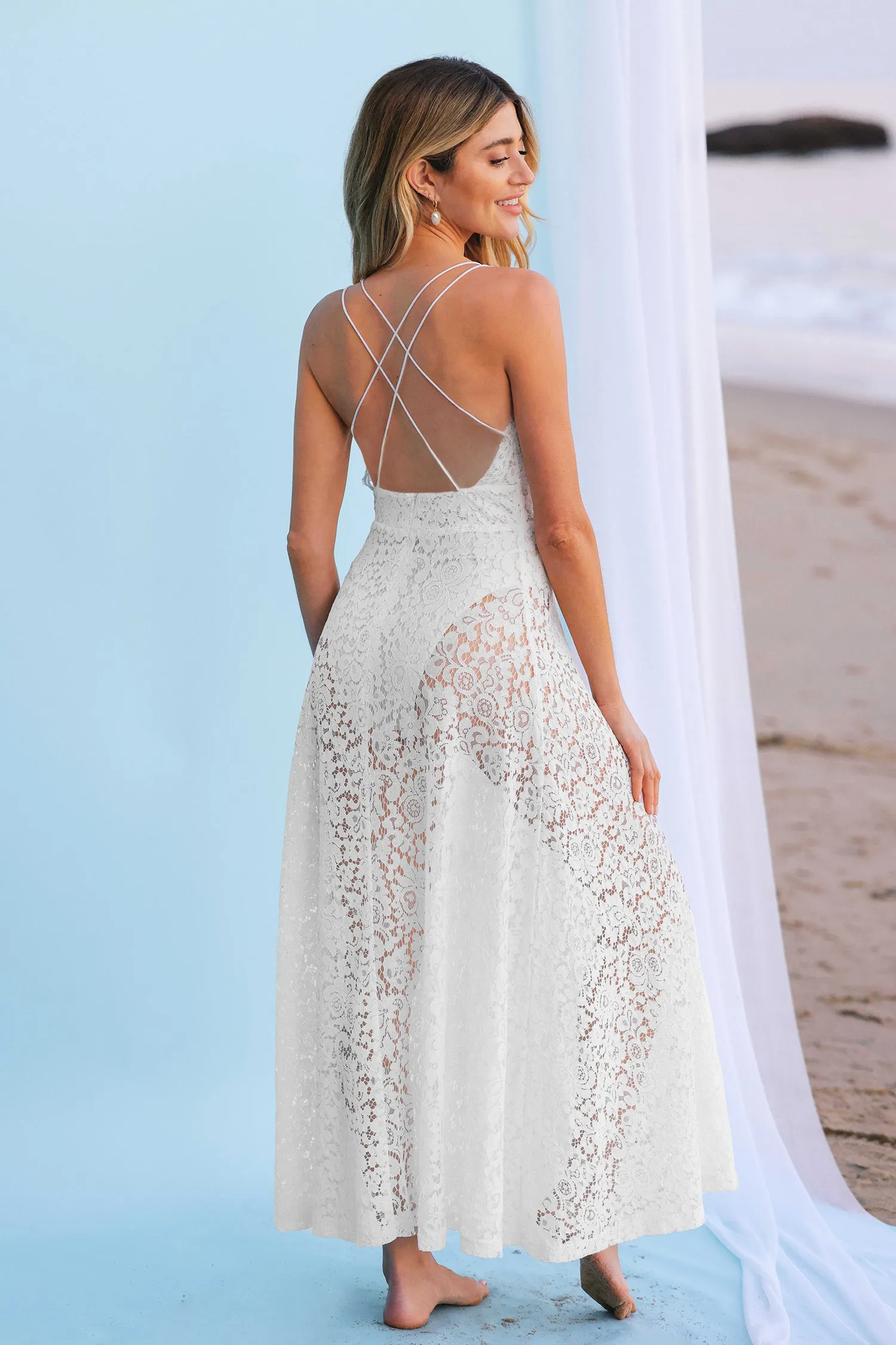 Romance Lace Maxi Cover-Up Dress