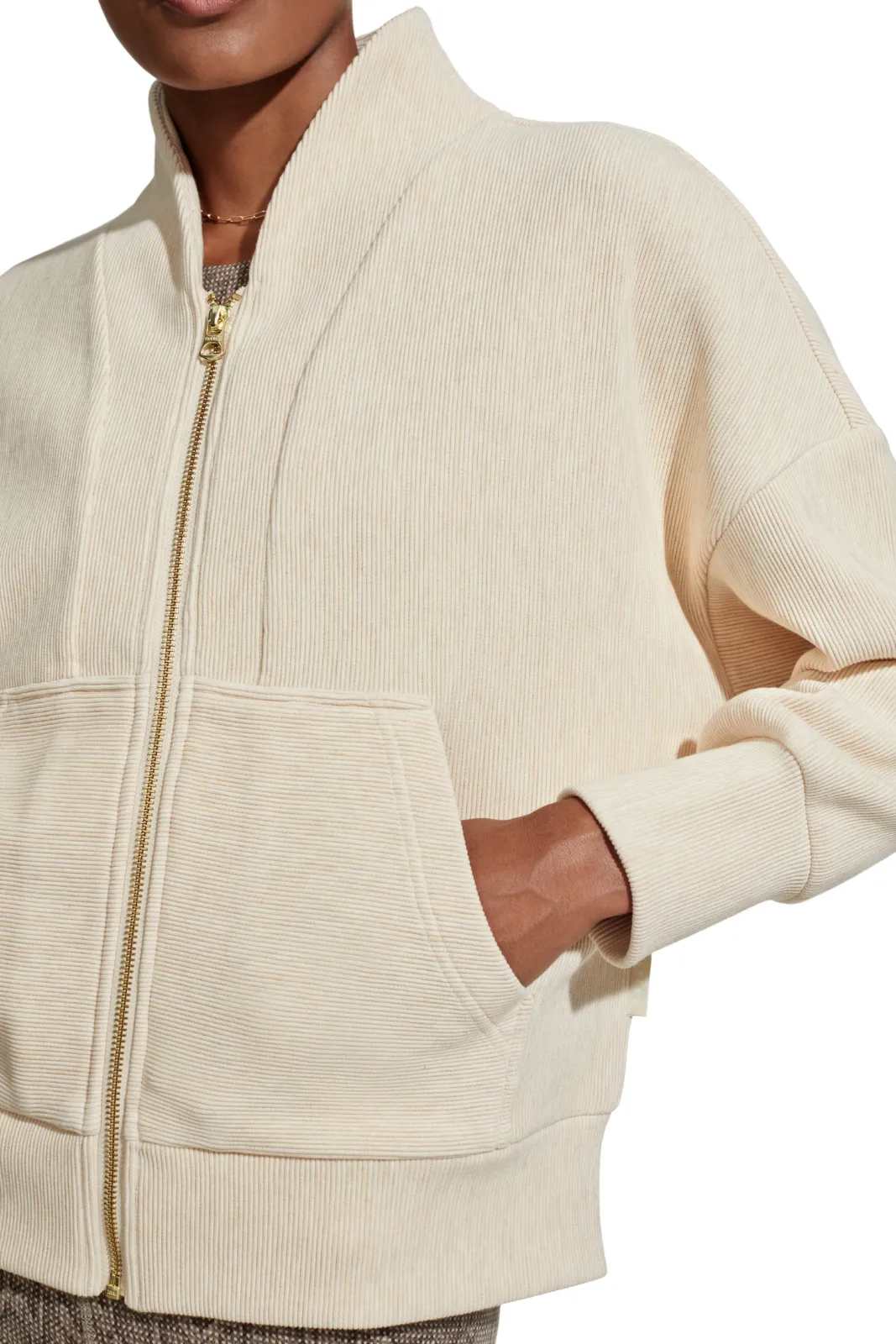 Rosanne Zip Through Sweat Oatmeal Marl