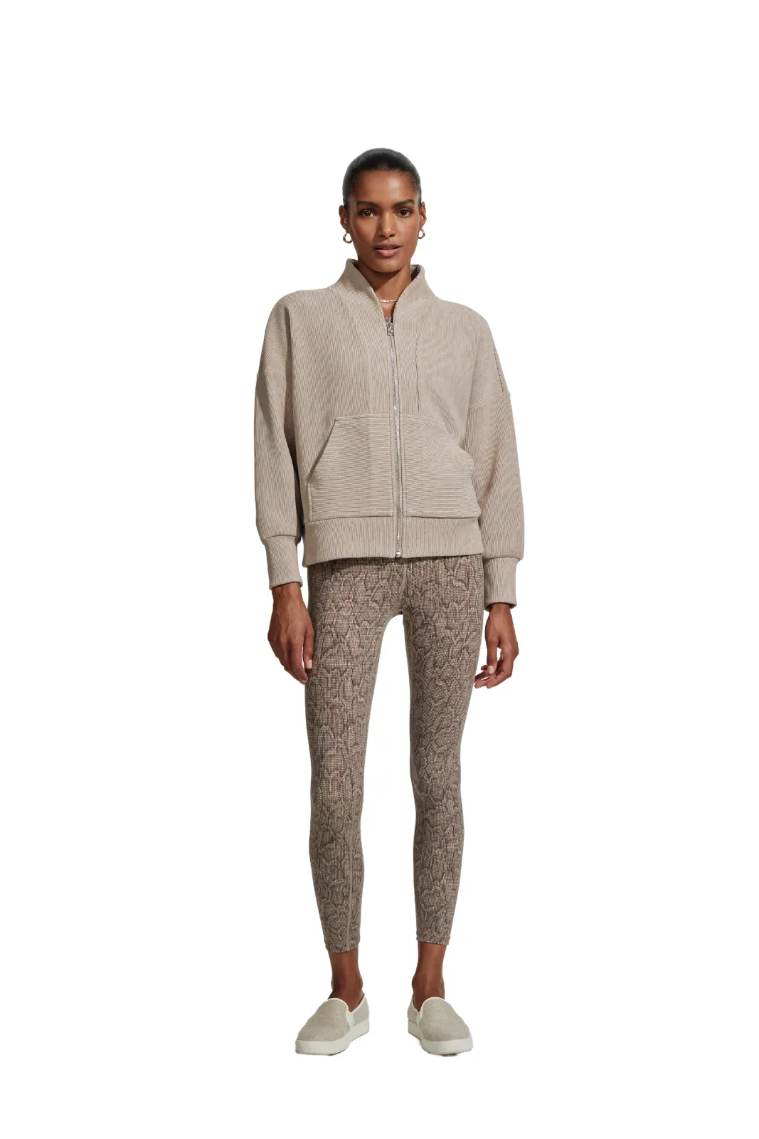 Rosanne Zip Through Sweat Taupe Marl