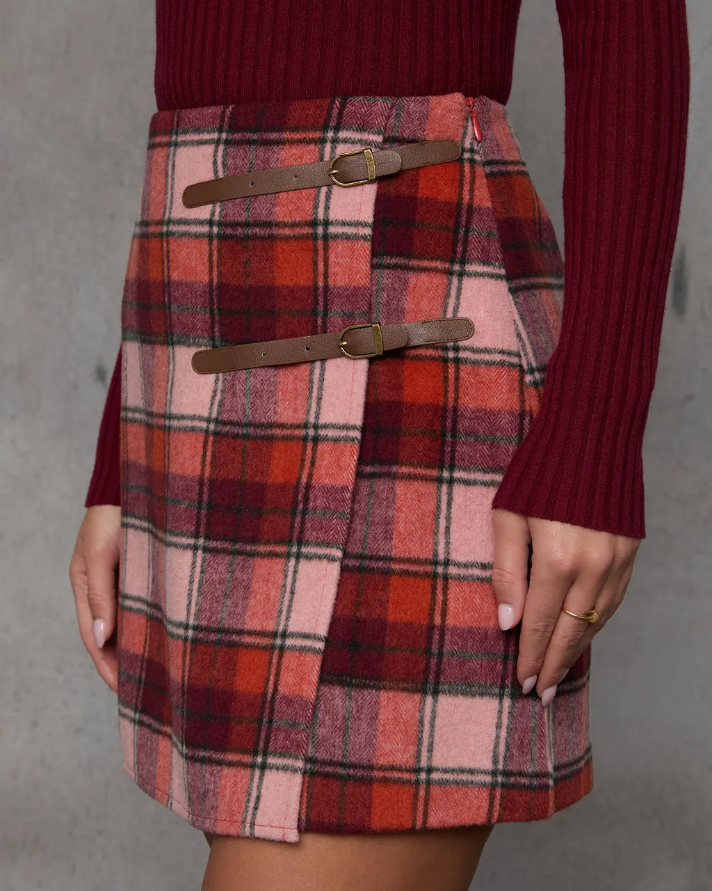 Rosey Plaid Mini Skirt