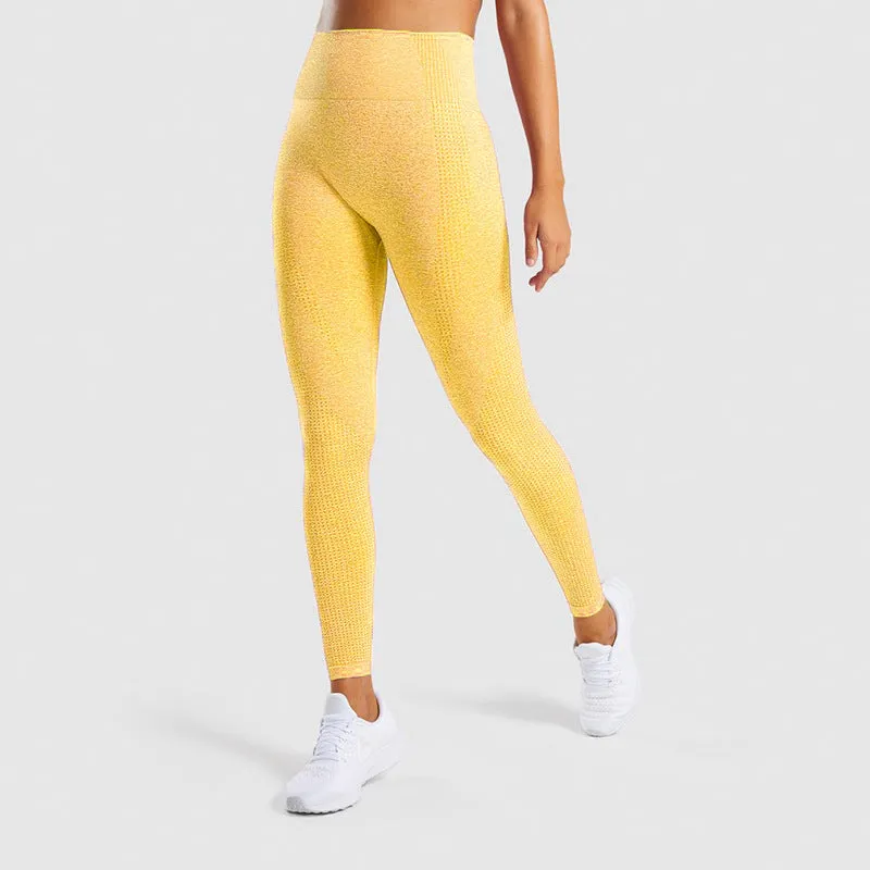 Seamless Yoga Pants Women's European and American Elastic Workout Clothes Women's Sports Point Tights