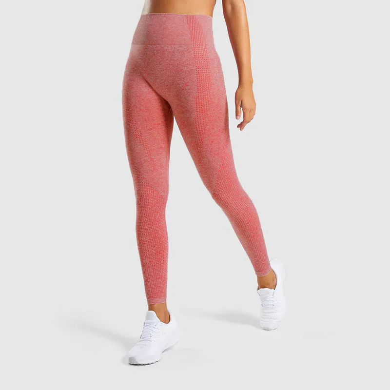 Seamless Yoga Pants Women's European and American Elastic Workout Clothes Women's Sports Point Tights