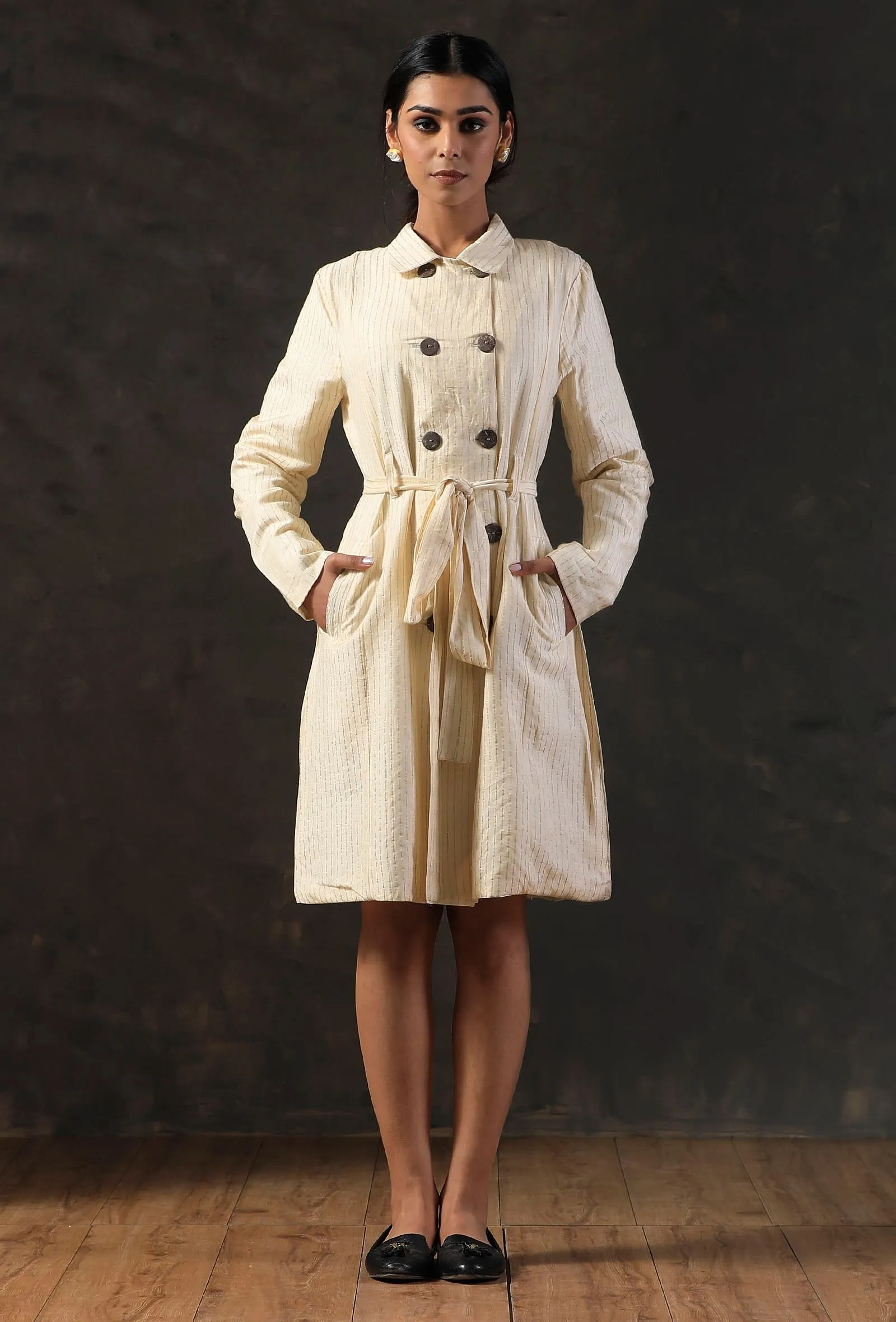 Short Beige Trench Coat