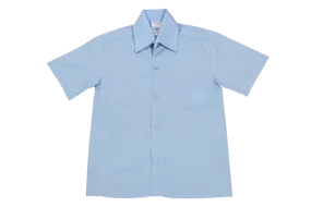 Shortsleeve Raised Collar Shirt - Blue