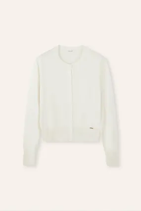 SILK-VIVIAN classic cardigan (White)