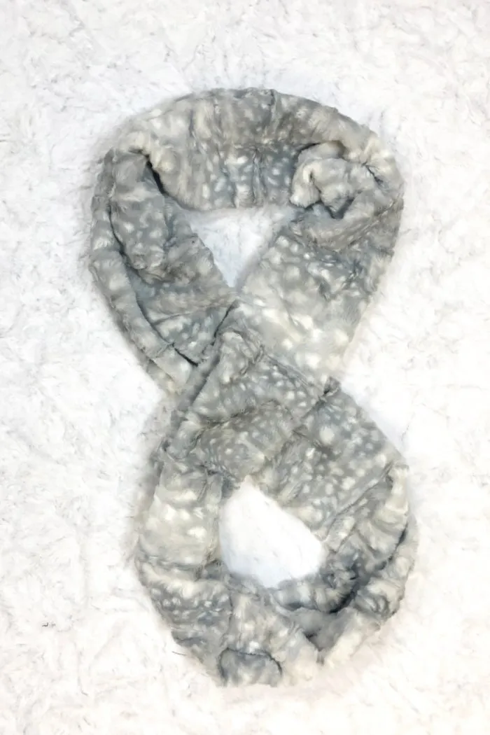 Silver Fawn Minky Infinity Scarf