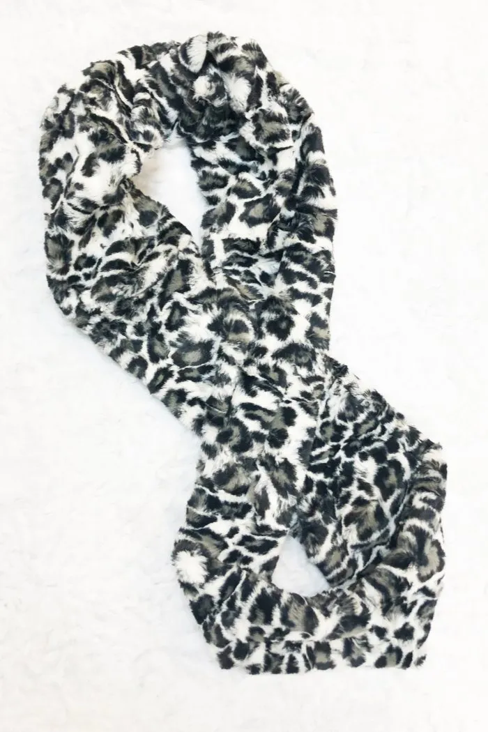 Snow Leopard Minky Infinity Scarf