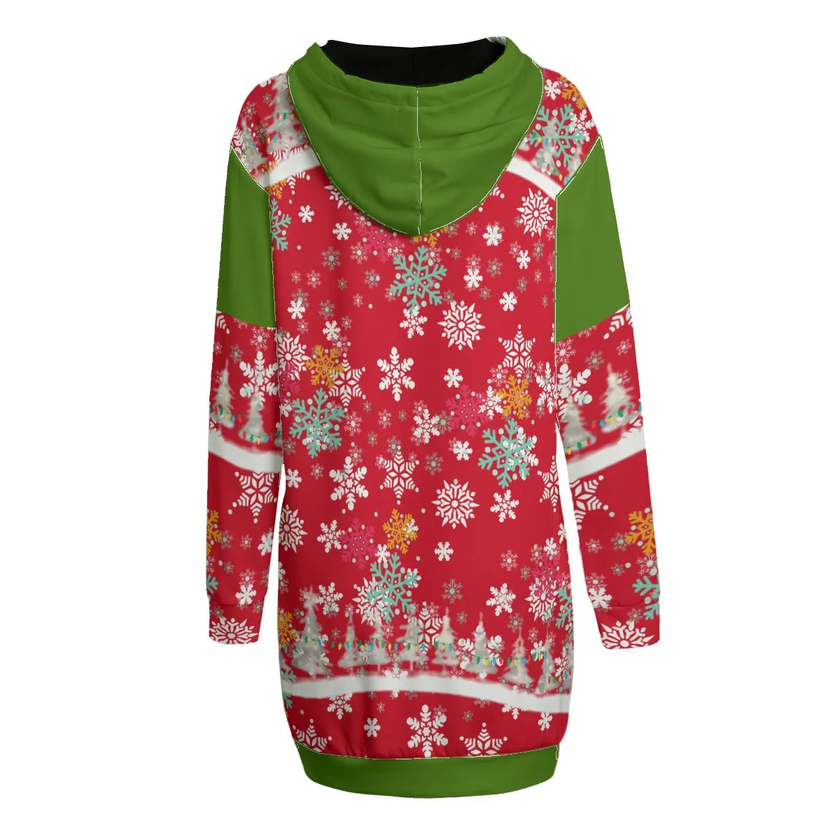 Snow Man's Delight Women's Long Christmas Hoodie | Interlock