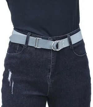 Soft Gray Leather Double D-Ring Belt #BT126SDDG