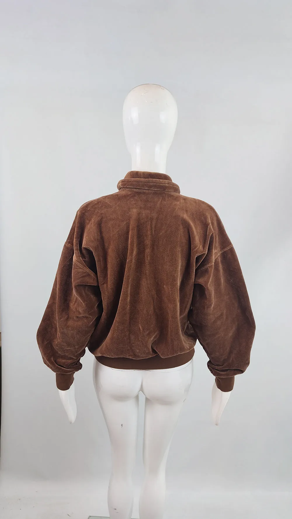 Sonia Rykiel Vintage Womens Brown Velour Bomber Jacket, 1980s