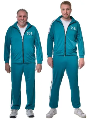 Squid Play 001 or 218 Adults Plus Size Player Tracksuit Costume