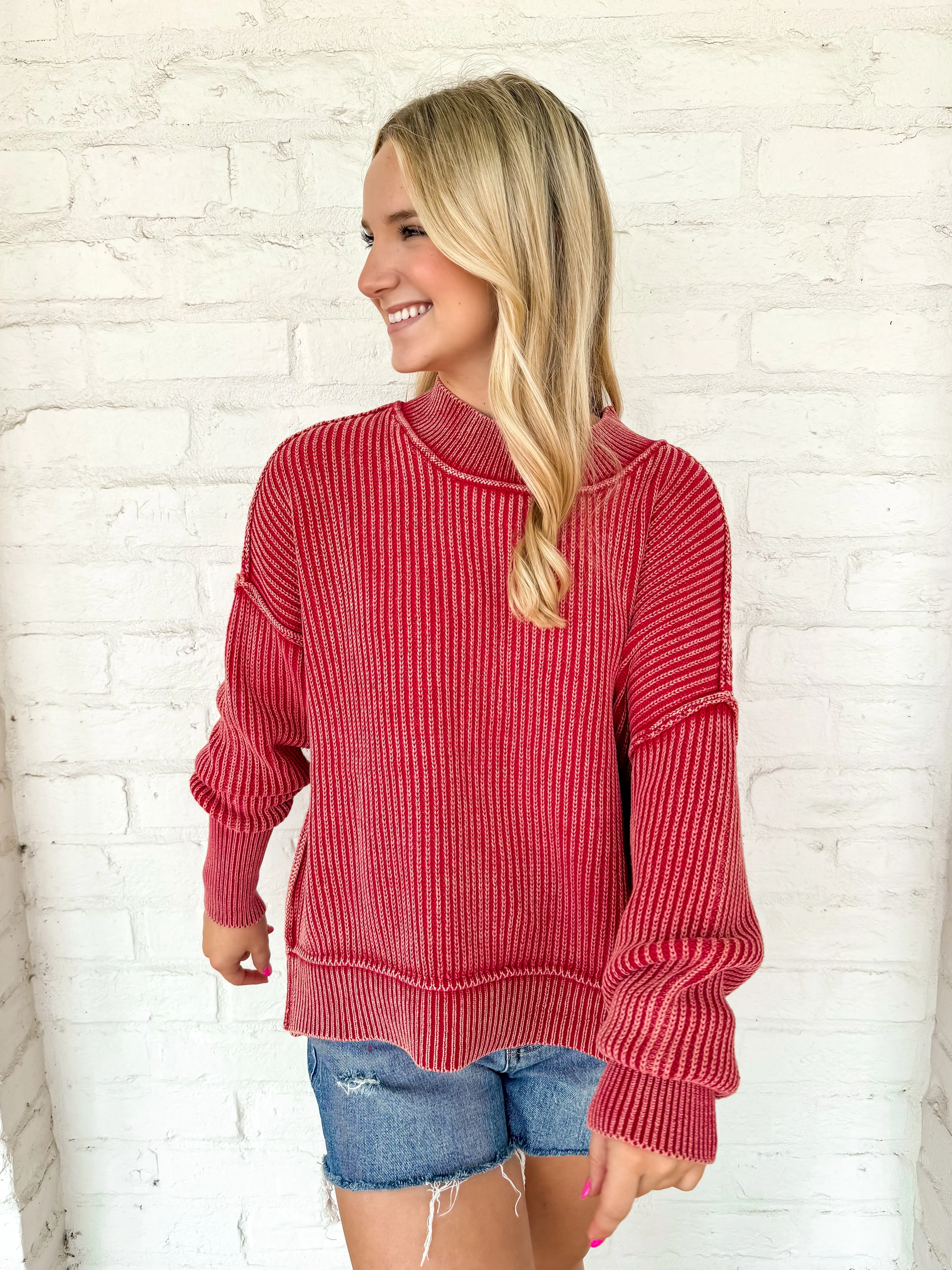 Strut My Way Sweater Red