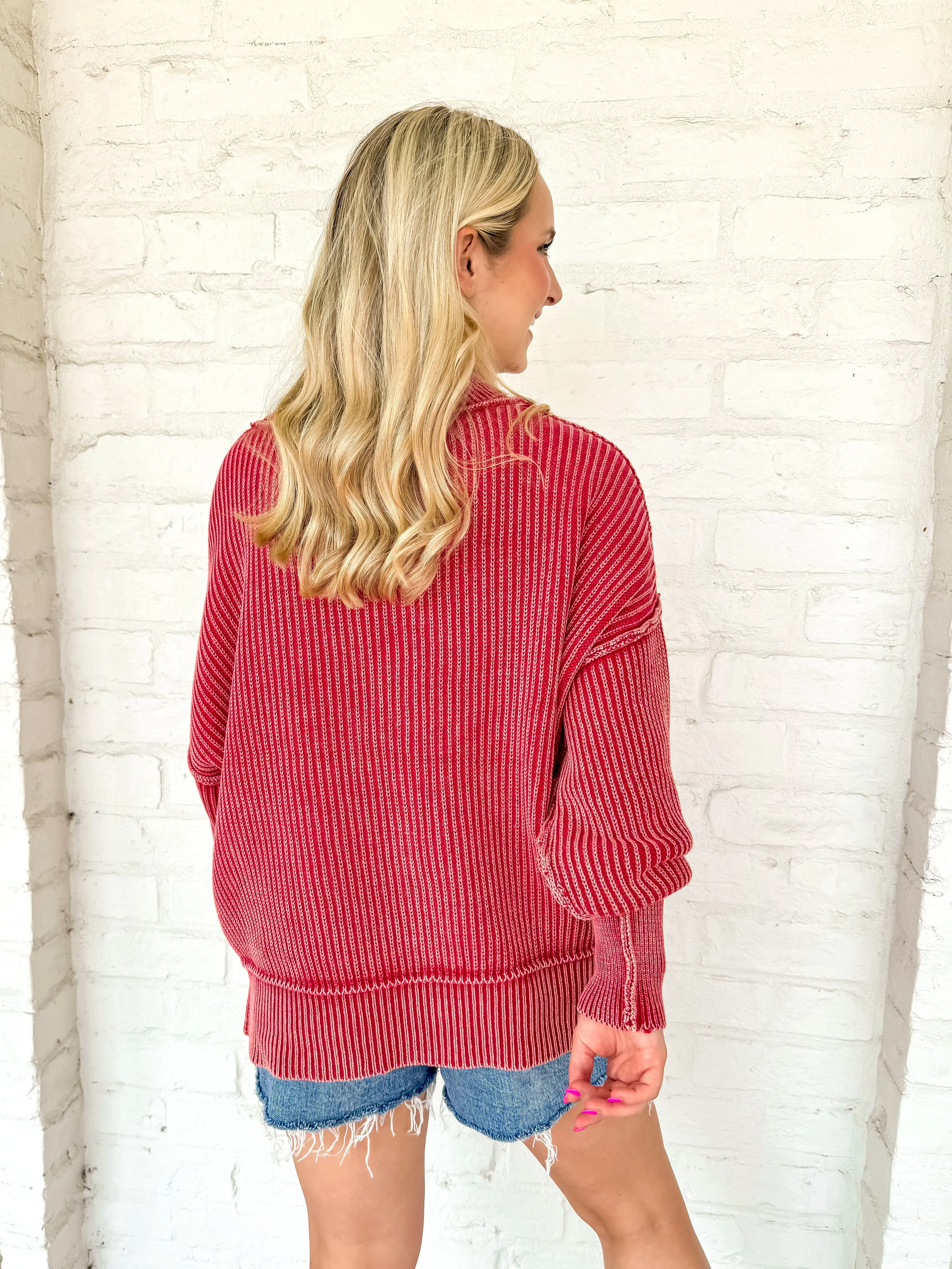 Strut My Way Sweater Red