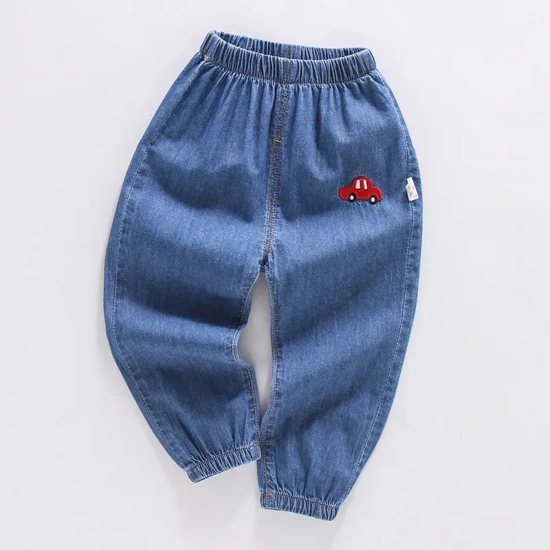 Summer kids girls boys baby clothes outer wear thin loose denim trousers for toddler girls children's clothing jeans pants