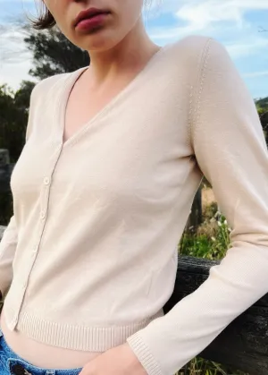 Summer V-neck Cardigan in Light Beige