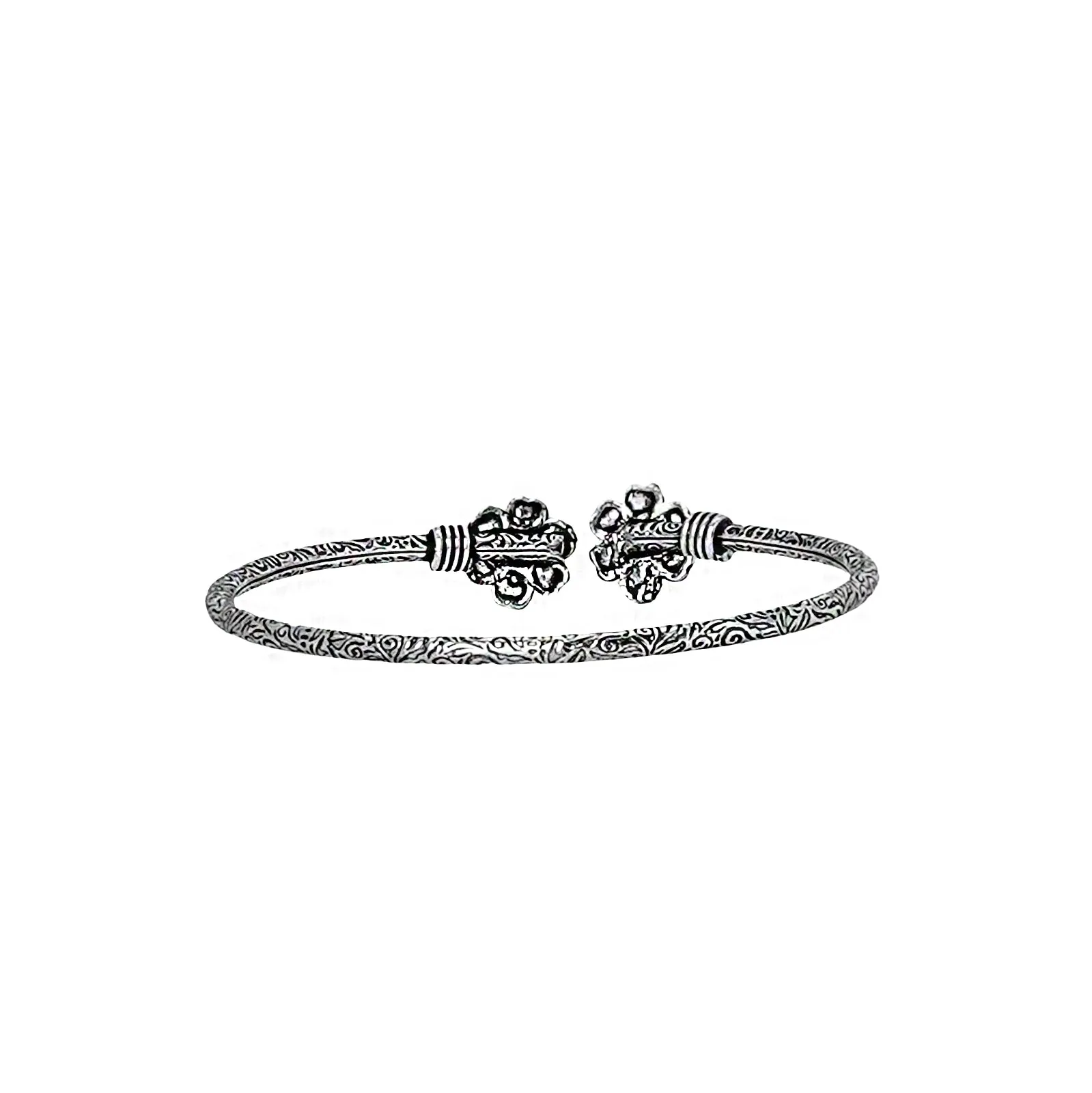 Teejh Aastha Silver Oxidised Floral Bracelet