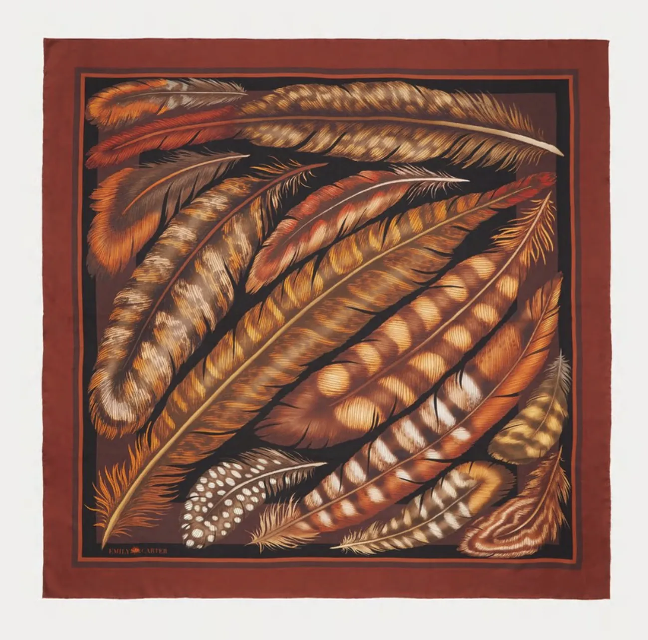 The British Feather Silk Scarf | 90x90cm [Preorder]