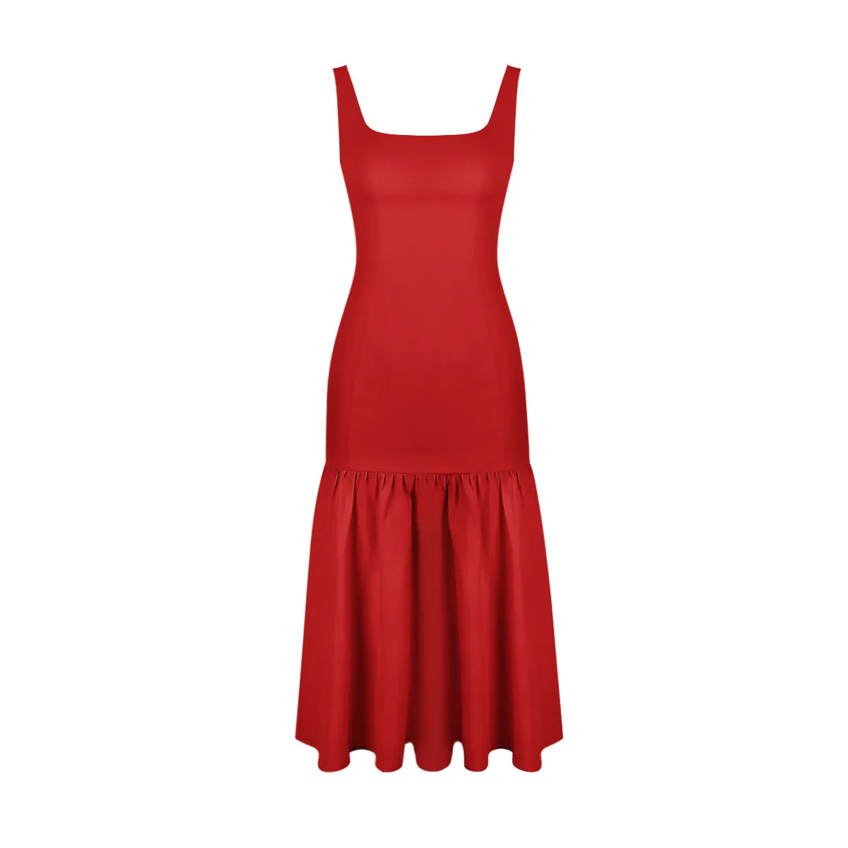 Toleet dress Women's Sexy Dress Red Suspender Skirt Spring Dress Sexy Slim-Fit Sheath Midi Dress