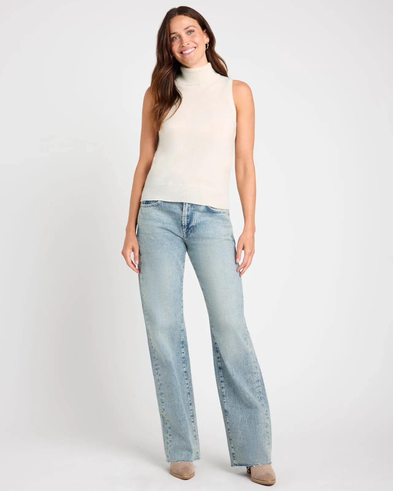 Tori Cashmere Turtleneck Tank