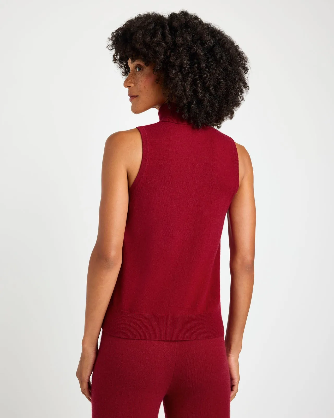 Tori Cashmere Turtleneck Tank