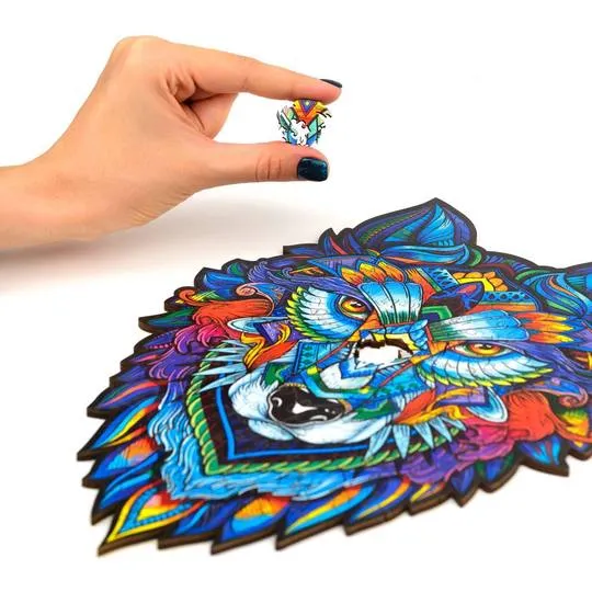 Unidragon Wooden Puzzle: Majestic Wolf