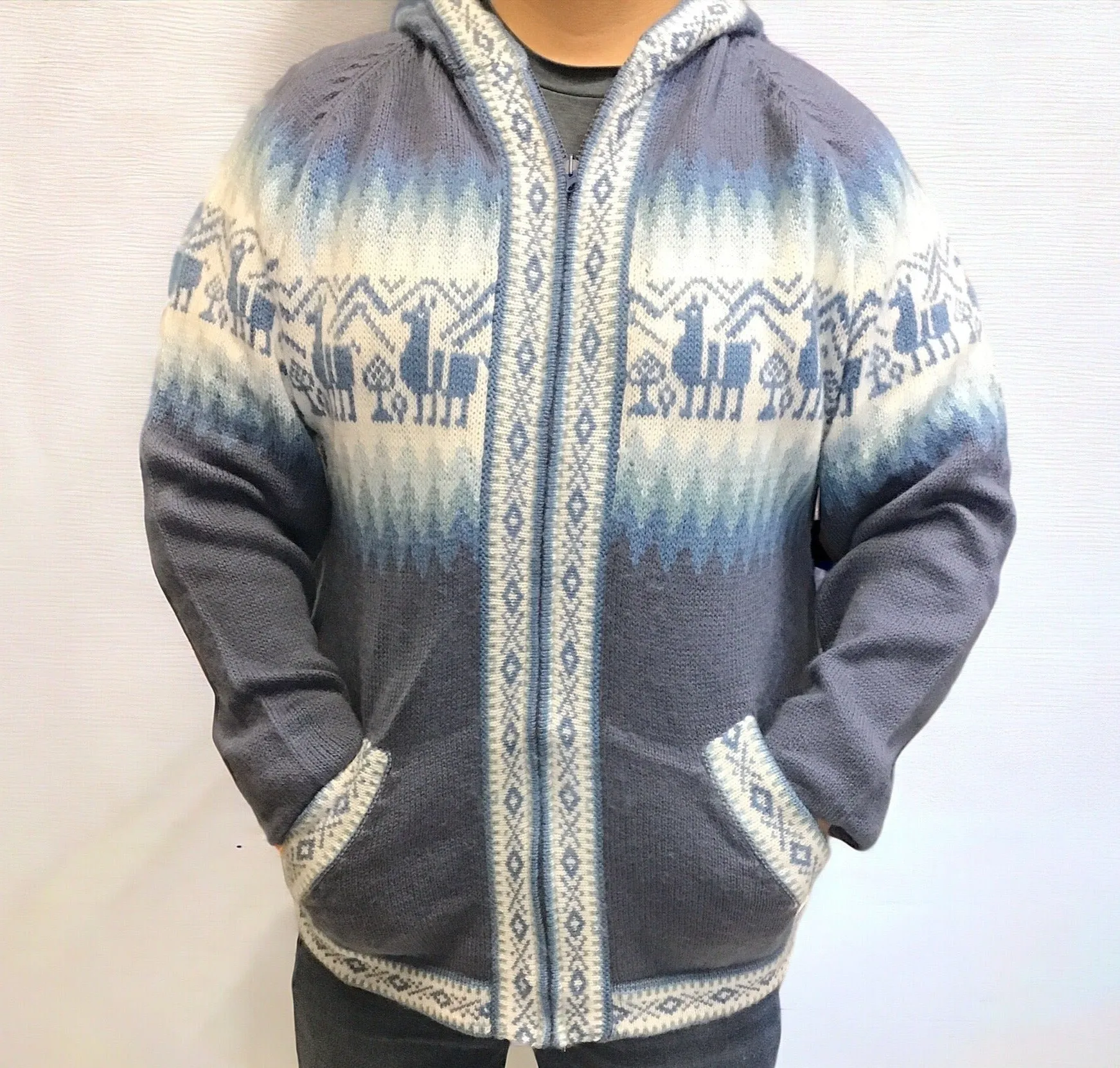 Unisex Alpaca Light Blue Sweater