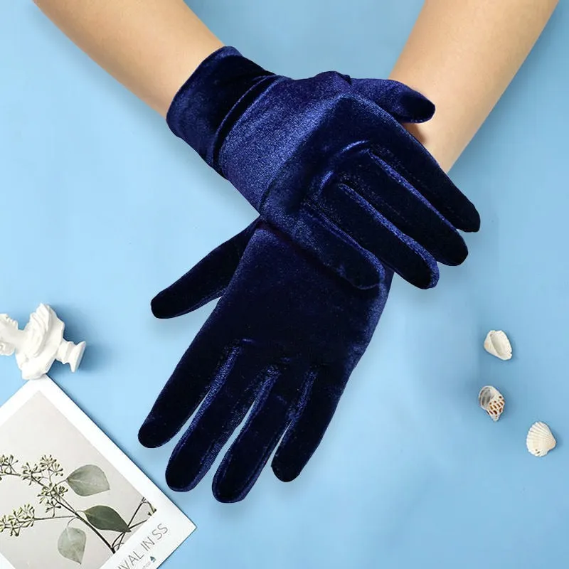 Velvet Chic Gloves - Cold Weather Gloves with Soft, Warm, Split Fingers, Elastic, Coldproof, and Decorative Design for Autumn and Winter - Perfect for Party Etiquette and Outdoor Activities