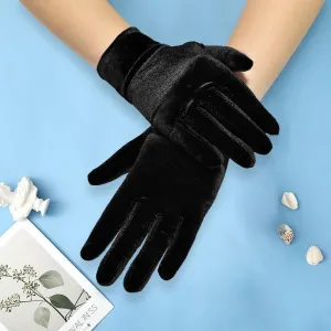 Velvet Chic Gloves - Cold Weather Gloves with Soft, Warm, Split Fingers, Elastic, Coldproof, and Decorative Design for Autumn and Winter - Perfect for Party Etiquette and Outdoor Activities