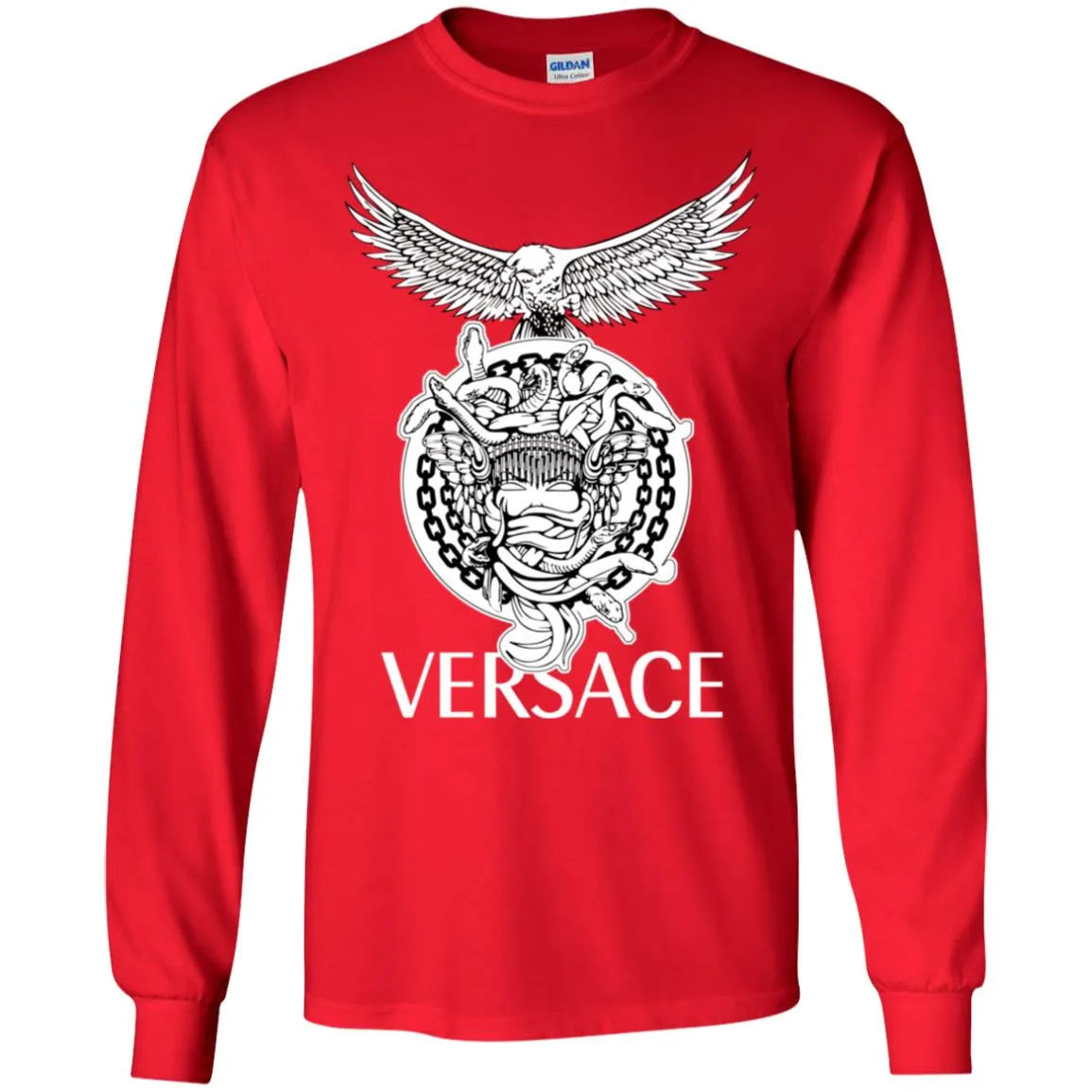 Versace Supervip Logo T-shirt Men Long Sleeve Shirt