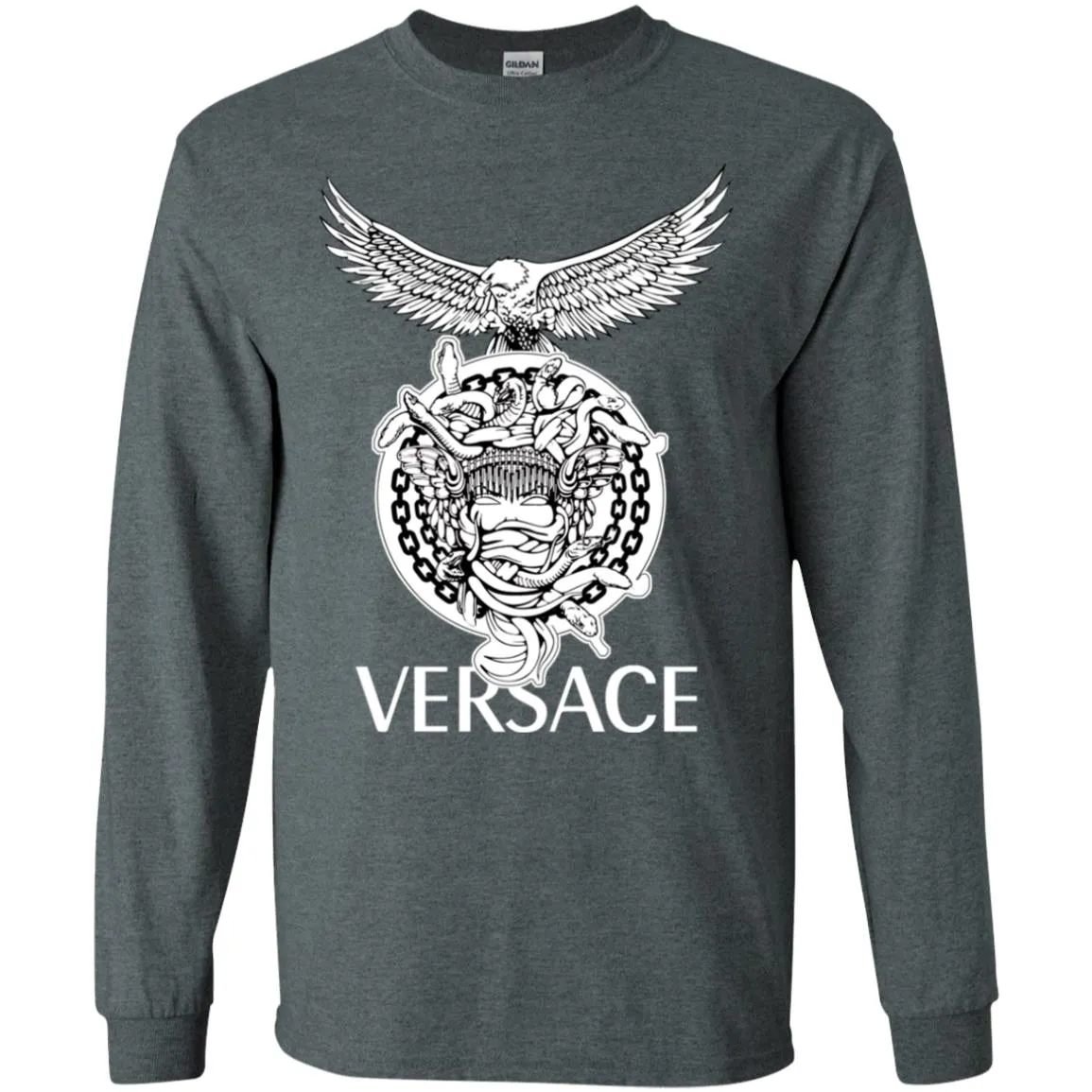 Versace Supervip Logo T-shirt Men Long Sleeve Shirt